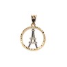 DIJE ORO 14K TORRE EIFFEL C/CIRCULO FLZ COMB MEX.