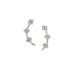 ARETES PLATA .925 TREP 3 ROMBOS C/P MEX.