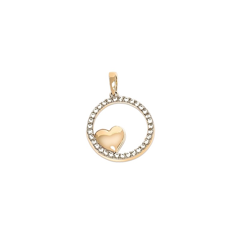 DIJE ORO 14K CRZN/CIRCULO C/P FLZ AMA MEX.