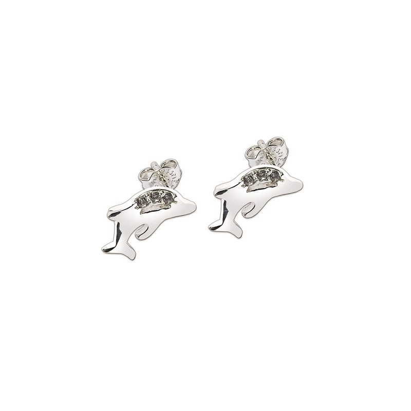 ARETES PLATA .925 DELFIN C/P VAC MEX.