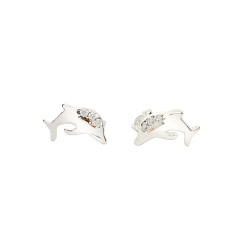 ARETES PLATA .925 DELFIN C/P VAC MEX.