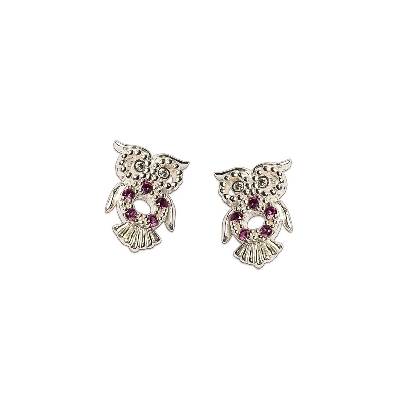 ARETES PLATA .925 BUHO C/P VAC MEX.