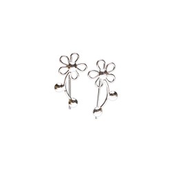 ARETES PLATA .925 TREP FLOR MEX.