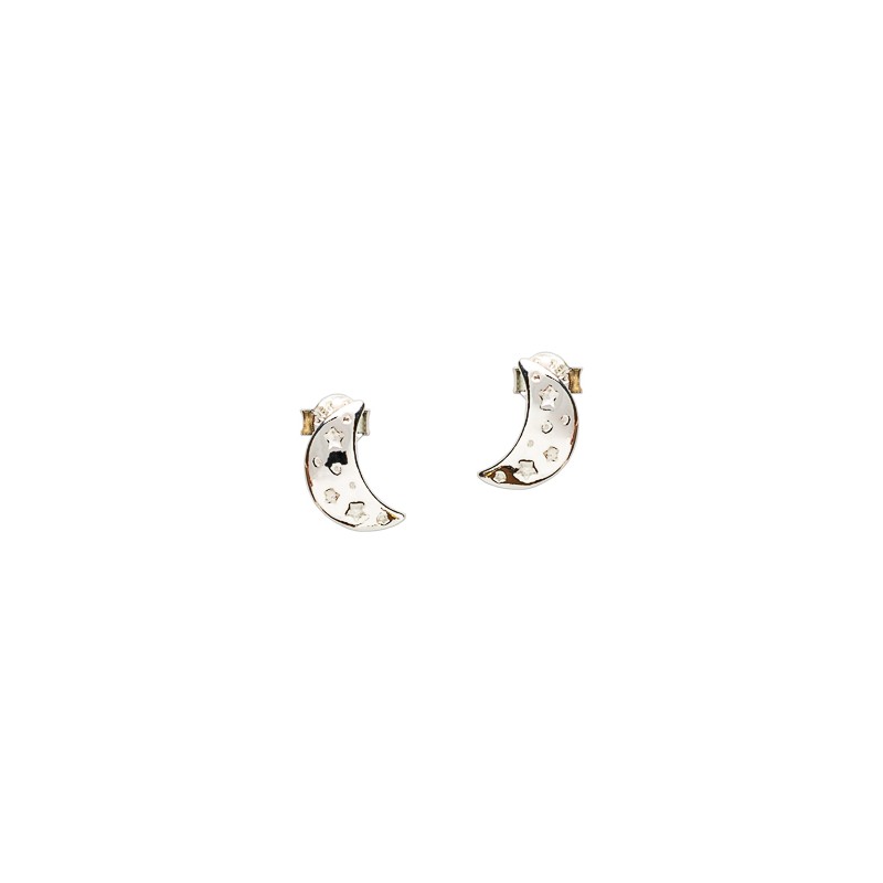 ARETES PLATA .925 LUNA C/EST VAC MEX.