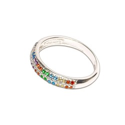 ANILLO PLATA .925 CHURUM DE COLORES TUR MEX.