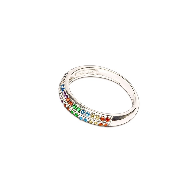 ANILLO PLATA .925 CHURUM DE COLORES TUR MEX.