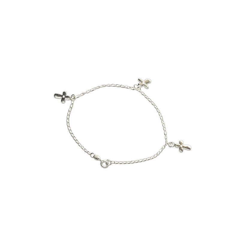 PULSERA PLATA .925 3 CRUCES AG1 MEX.