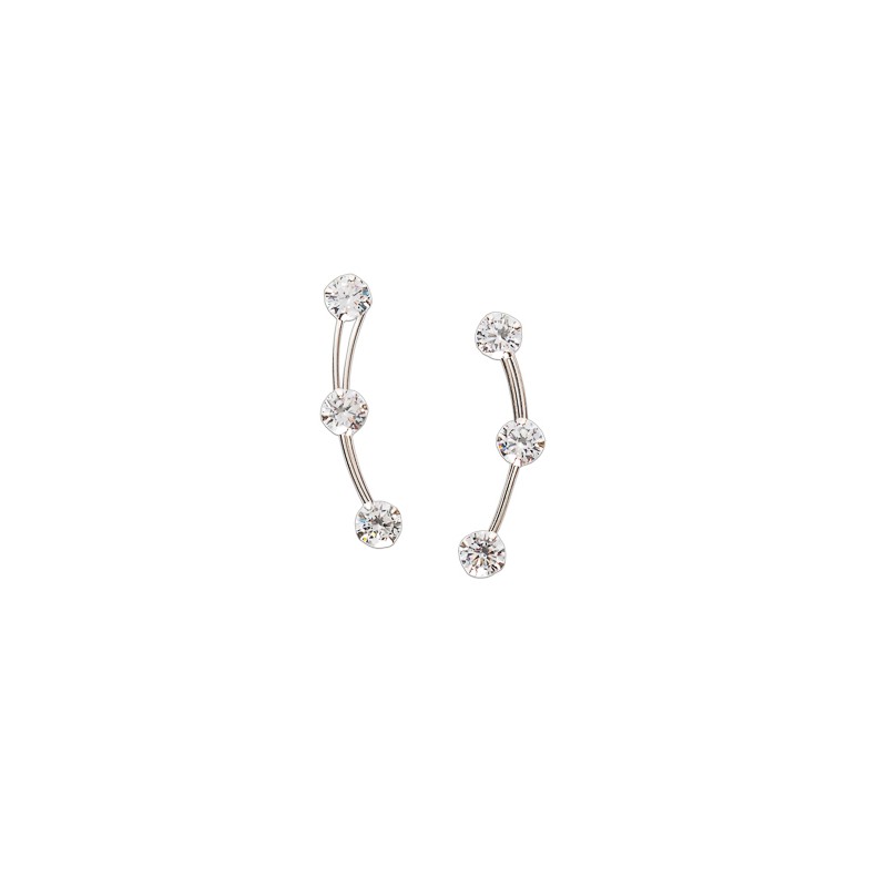 ARETES PLATA .925 TREP LINEA CURVA 3 ZRC MEX.