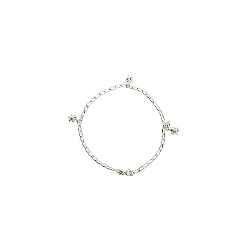 TOBILLERA PLATA .925 3 TORTUGAS AG1 MEX.