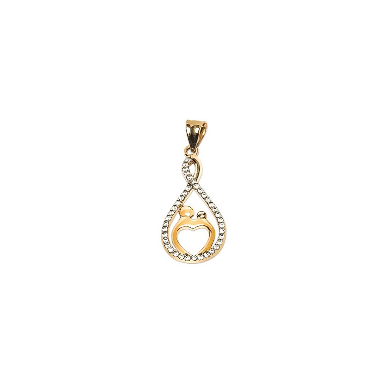 DIJE ORO 14K INFINITO C/P Y CZN 1.2 FLZ AMA MEX.