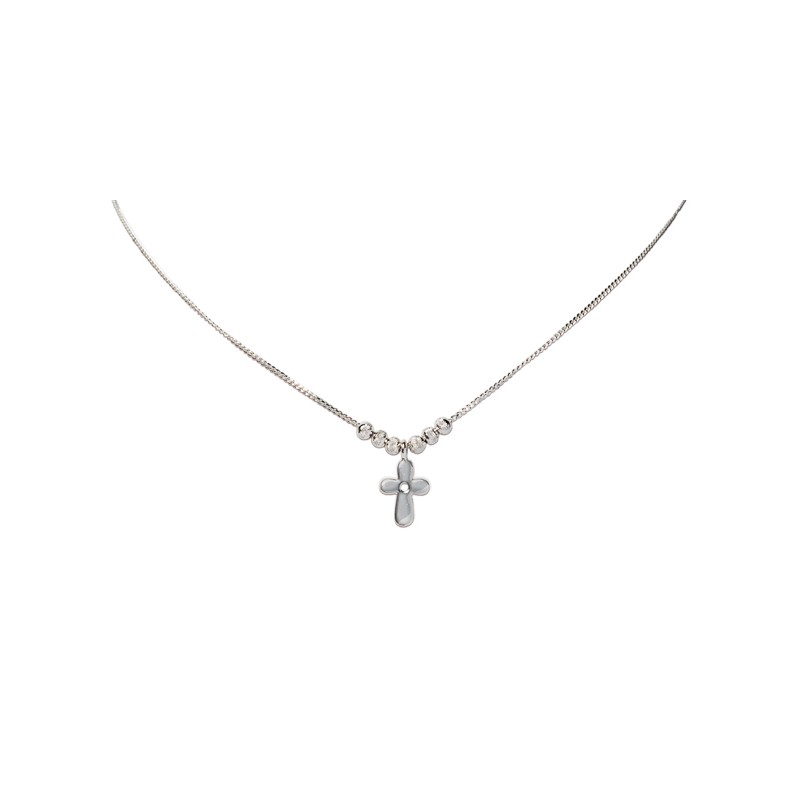 GARGANTILLA PLATA .925 CRUZ SD MEX.