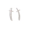 ARETES PLATA .925 TREP CRUZ C/ZRC MEX.