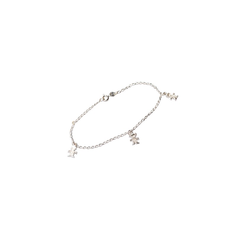PULSERA PLATA .925 2 NIÑOS 1 NIÑA AGS MEX.