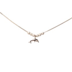 GARGANTILLA PLATA .925 DELFIN SATIN SD MEX.