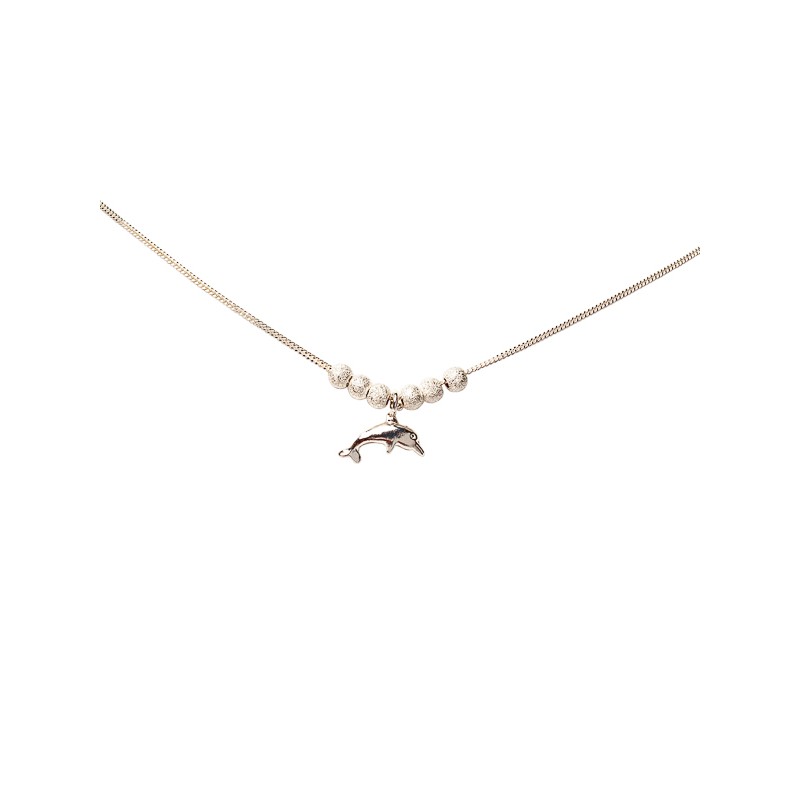 GARGANTILLA PLATA .925 DELFIN SATIN SD MEX.