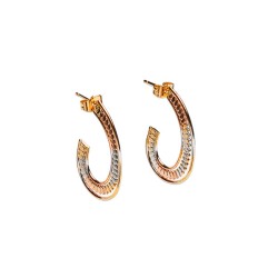 ARRACADAS CHAPA DE ORO J JA5 FLOR MEX.