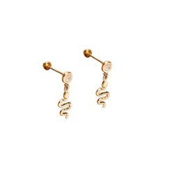 BROQUEL ORO 10K COLG. SERPIENTE C/P BISEL MEX.