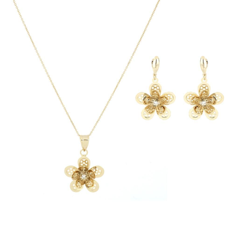 JUEGO CHAPA DE ORO ARE/GARG FLOR TRIPLE C/P J15 MEX.