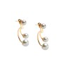 ARETES CHAPA DE ORO PERLA TRIPLE DESMONTABLE AP02 MEX.