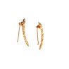 ARETES CHAPA DE ORO FLECHA DOBLE PUNT AP02 ROSA MEX.