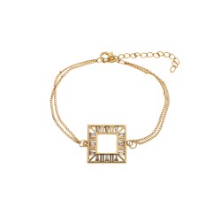 PULSERA CHAPA DE ORO CUADRO P/BAG JP3 MEX.