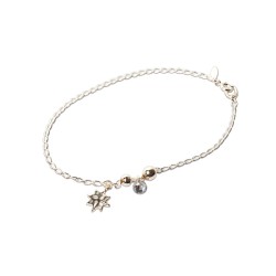 TOBILLERA PLATA .925 FLOR C/P CANDY MEX.