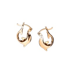 ARRACADAS ORO 10K DELFIN CHICO OAS AMA MEX.