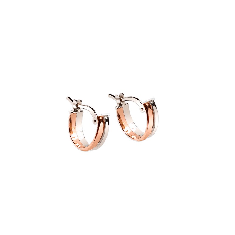 ARRACADAS ORO 10K DOBLE CHICA FLX COMB ROSA MEX.