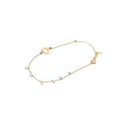 PULSERA ORO 10K CIRC/CRUZ PIEDRAS COLG FLZ AMA MEX.