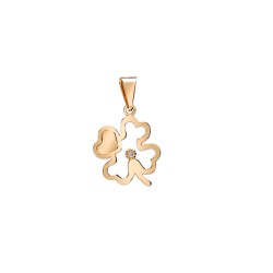 DIJE ORO 10K LUCKY CLOVER FLZ AMA MEX.