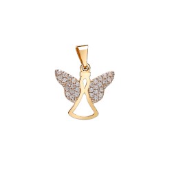 DIJE ORO 10K ANGEL SILUETA C/P FLZ AMA MEX.