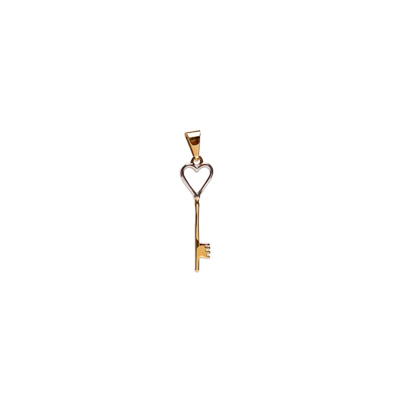 DIJE ORO 10K LLAVE CORAZON FLZ COMB MEX.