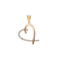 DIJE ORO 10K CORAZON LISO/PIEDRAS FLZ AMA MEX.
