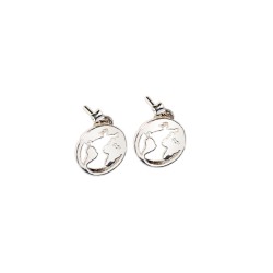 ARETES PLATA .925 MAPA MUNDI VAC MEX.