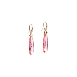 ARETES PLATA .925 LARGO ROSA S231 MEX.