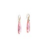 ARETES PLATA .925 LARGO ROSA S231 MEX.