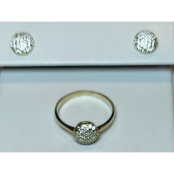 JUEGO ORO 10K ARE/ANILLO C/P FLZ AMA MEX.