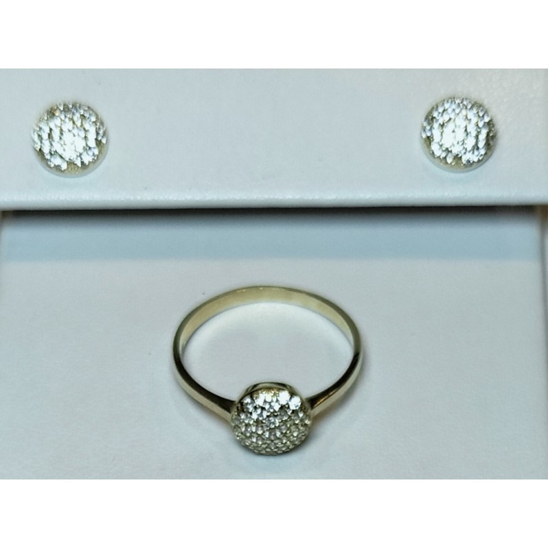 JUEGO ORO 10K ARE/ANILLO C/P FLZ AMA MEX.