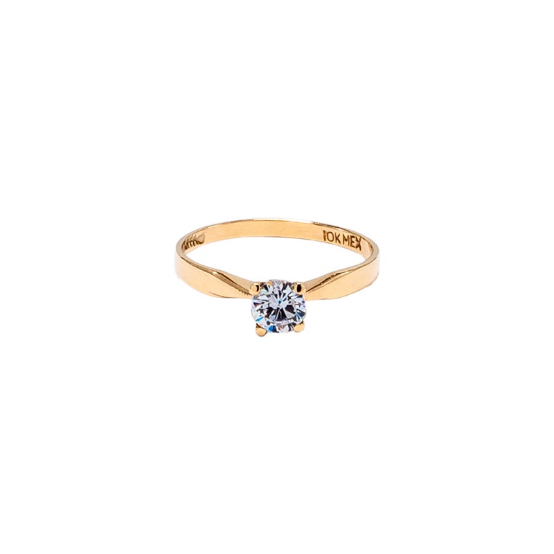 ANILLO ORO 10K SOLITARIO MOD. AD160 AMA MEX.