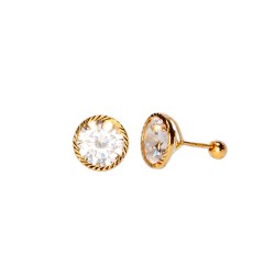 BROQUEL ORO 10K BISEL #7 DIAM MEX.