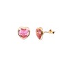 BROQUEL ORO 10K BISEL CORAZON 8X8 ROSA MEX.